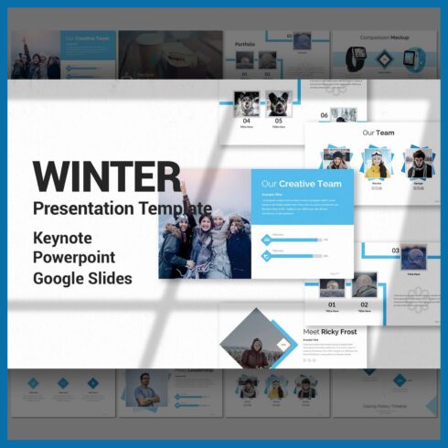 winter presentation template cover image.