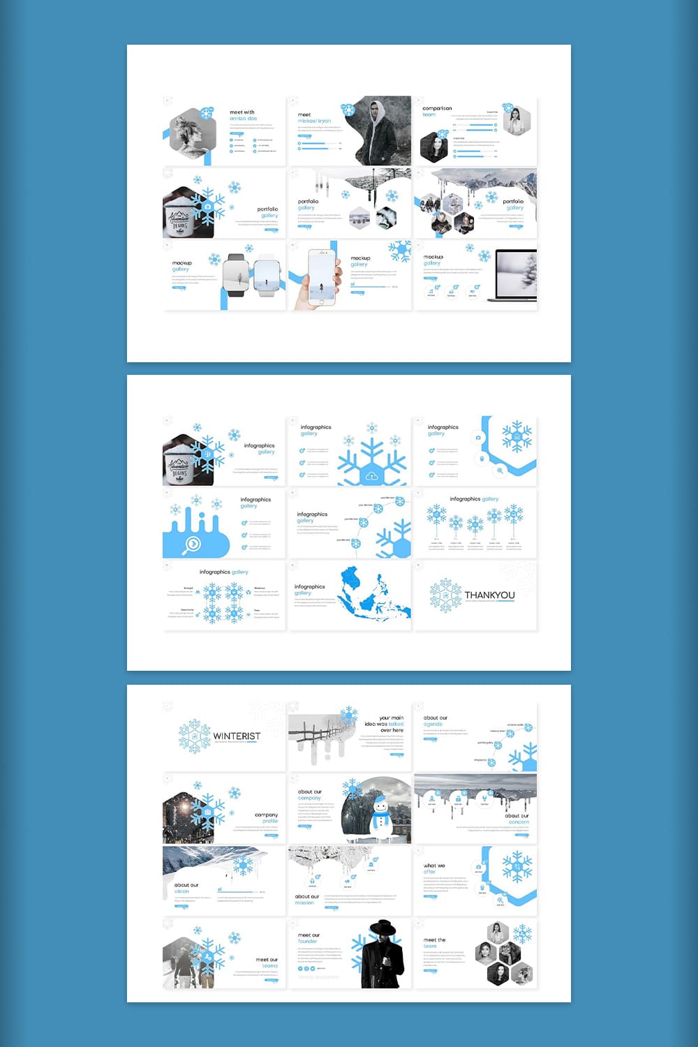 winterist google slide template pinterest image.