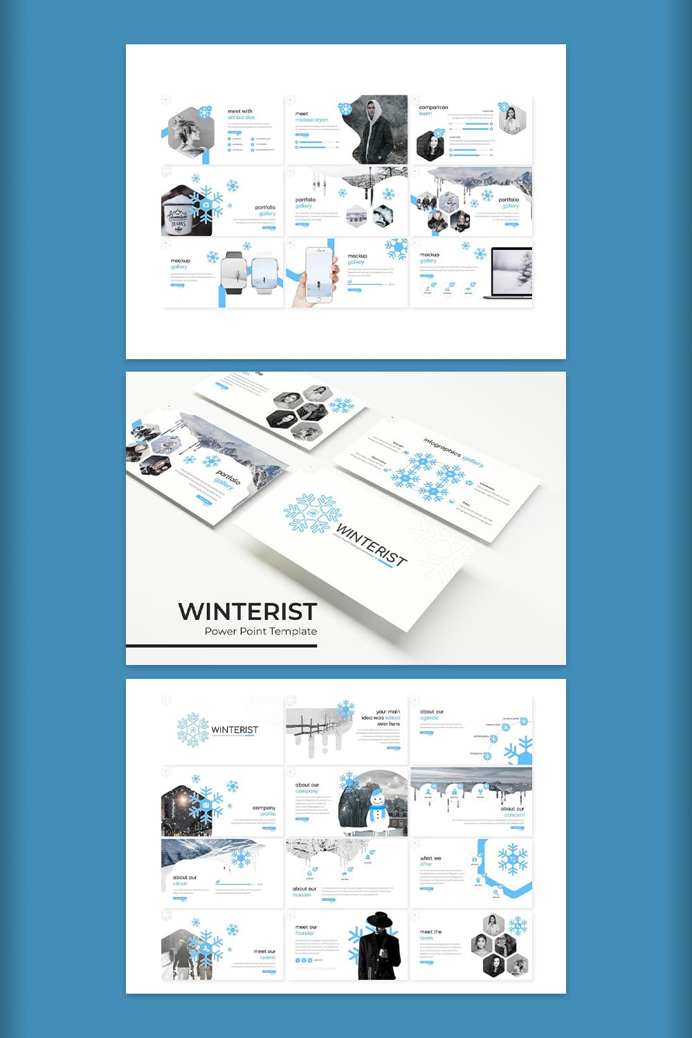 winterist power point template pinterest image.