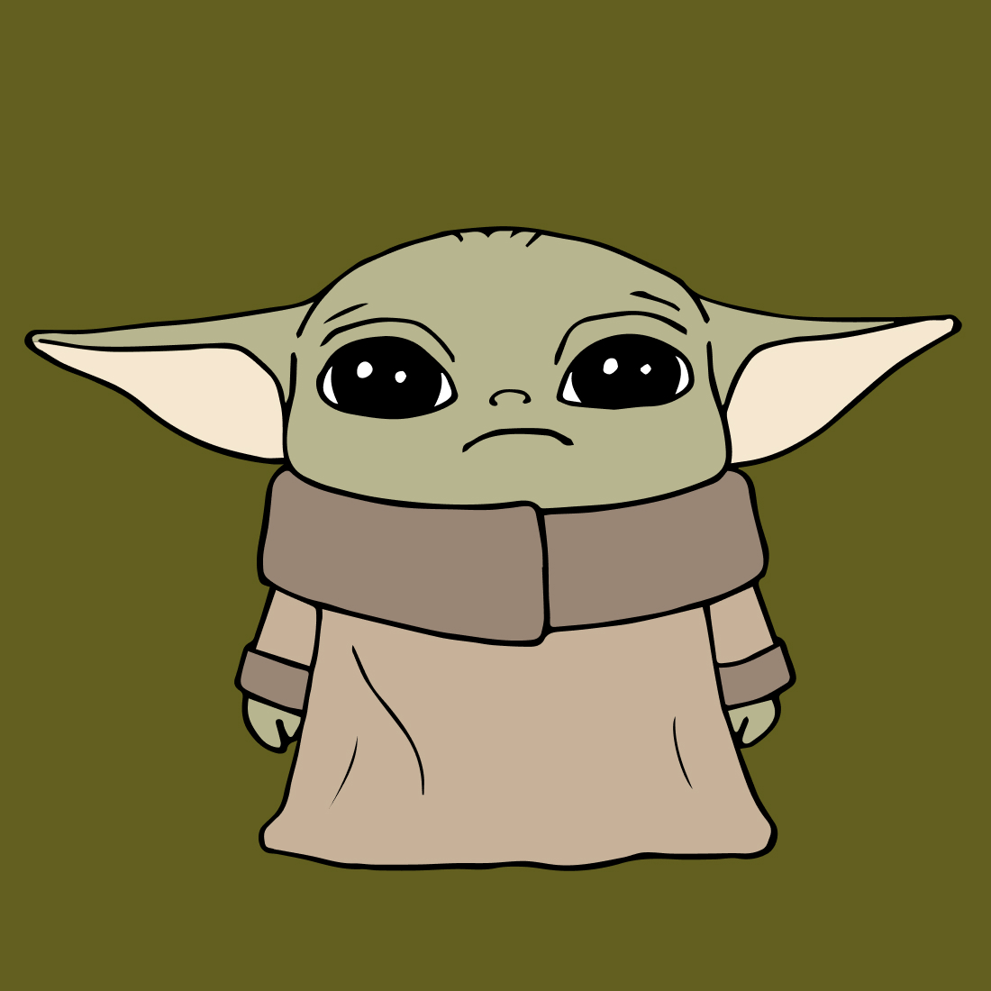 Free Baby Yoda SVG cover image.