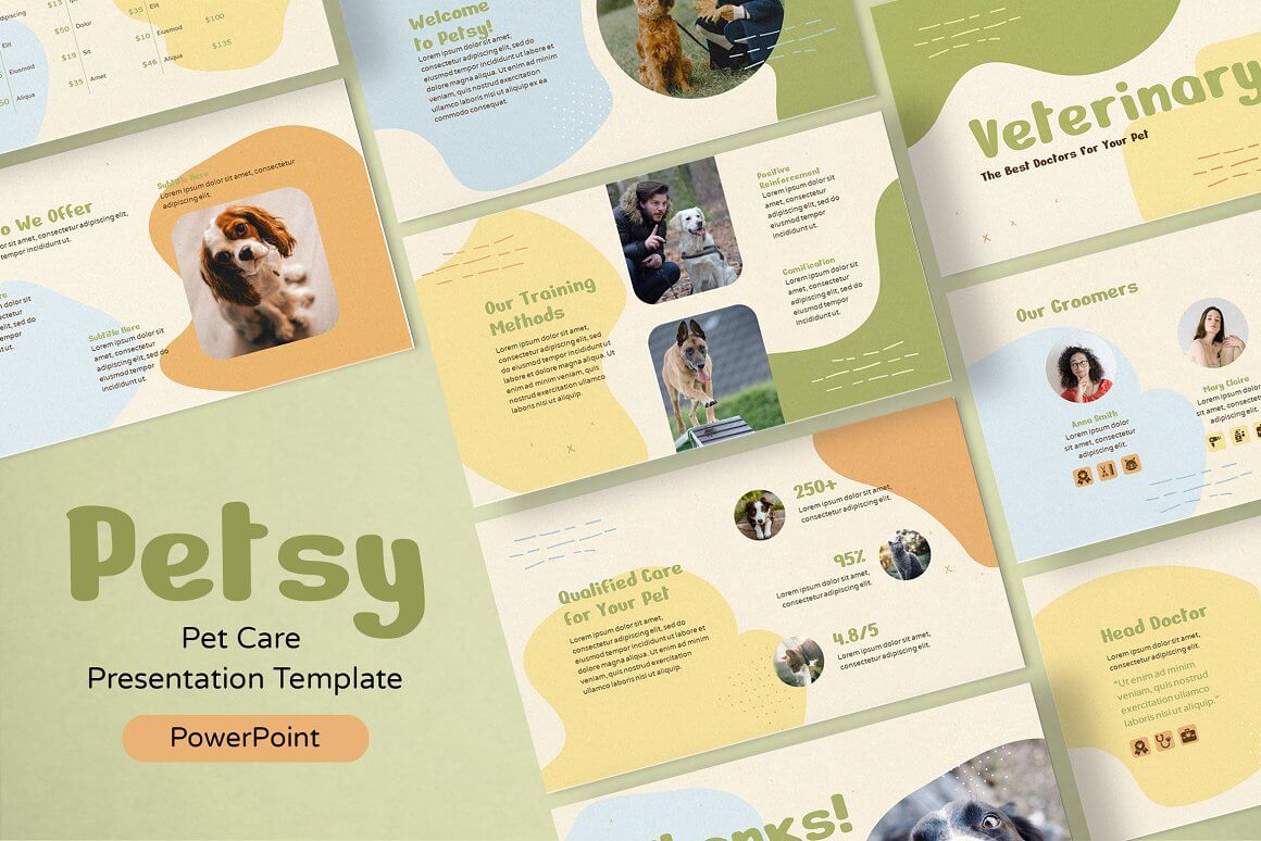 Petsy, Pet Care Presentation Template PowerPoint.