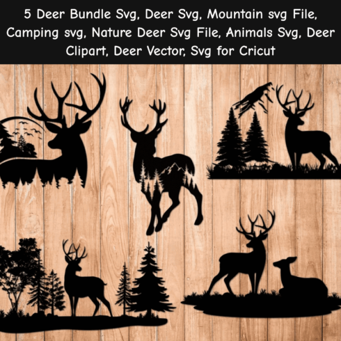 5 Deer Bundle SVG.