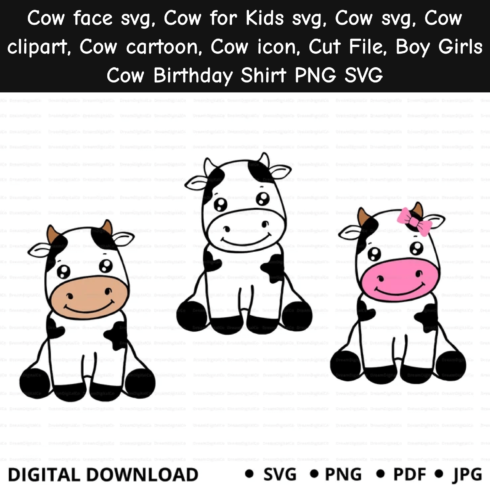 Сow face svg cow for kids.