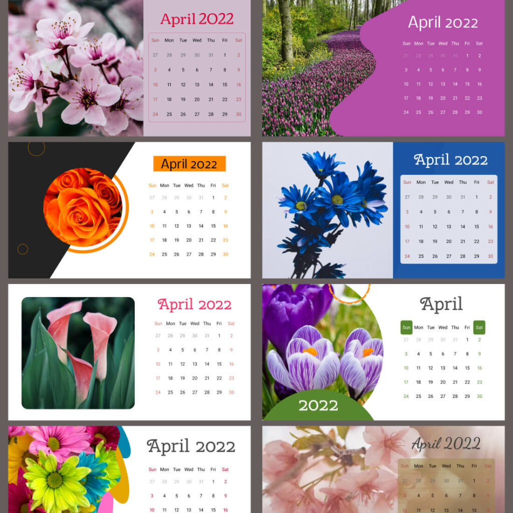 10 Free Printable April Calendars 2022 – MasterBundles