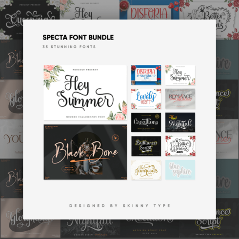 Many Pictures of Specta Font Bundle.