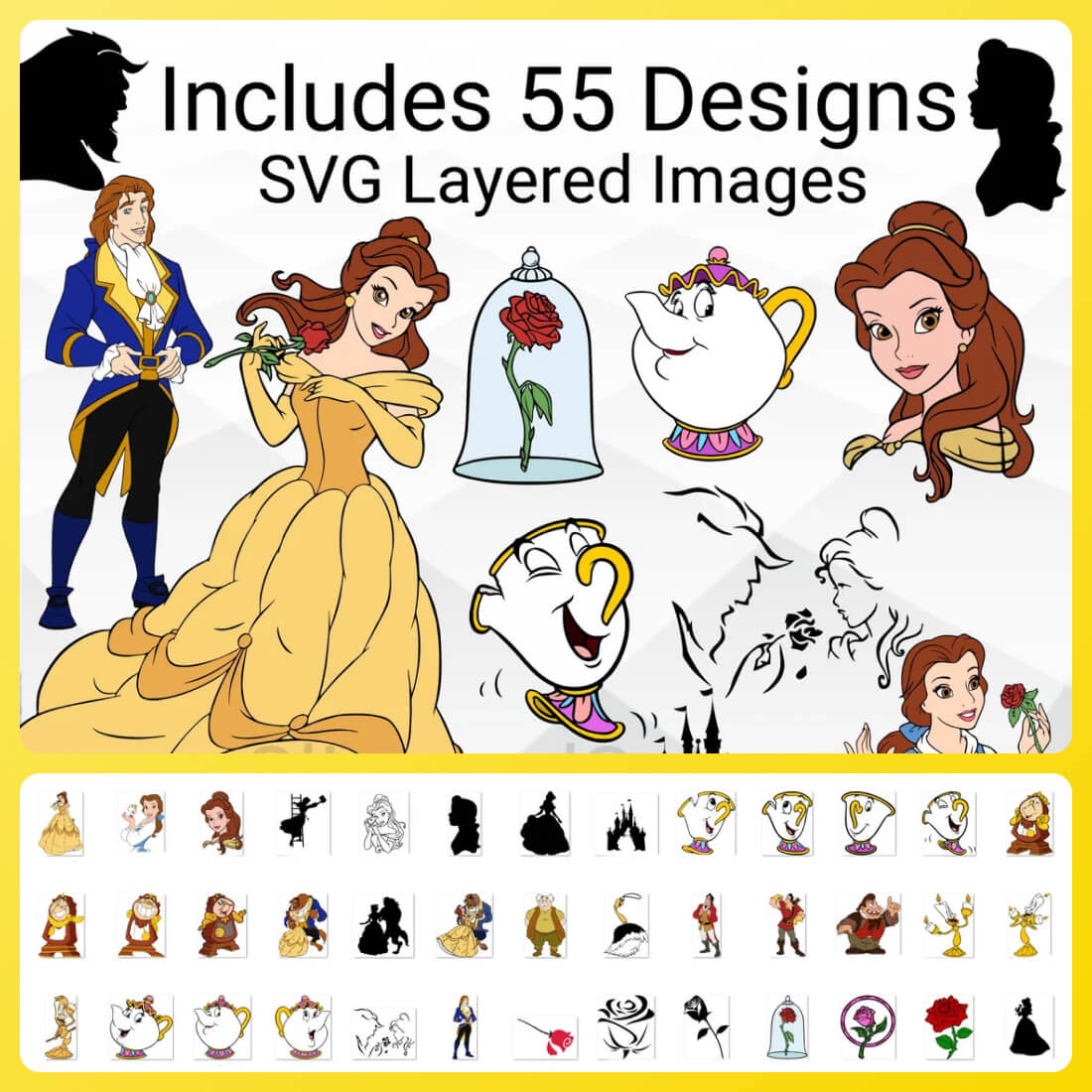 Includes 55 Designs, SVG Layered Images.