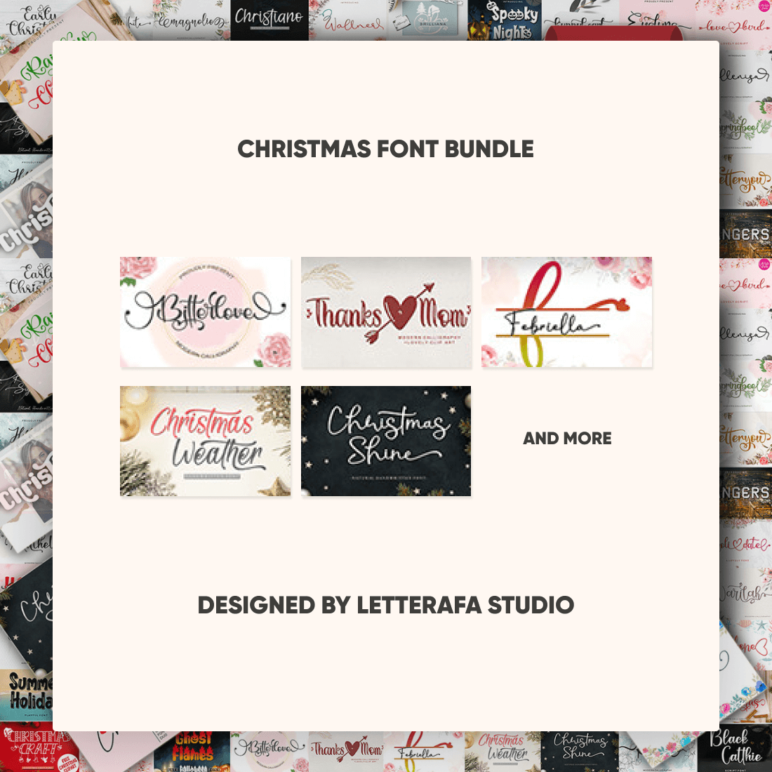 Christmas Font Bundle Designed by Letterafa Studio.