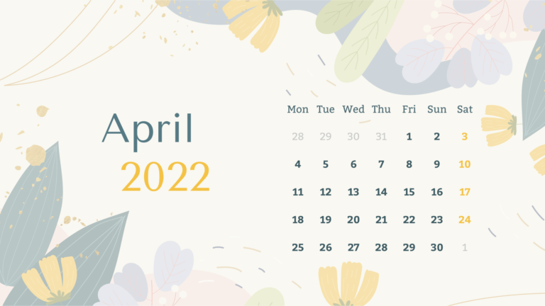 Free Printable April Calendars 2022 – MasterBundles