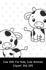 Cow SVG For Kids, Cute Animals Clipart, 300 DPI – MasterBundles