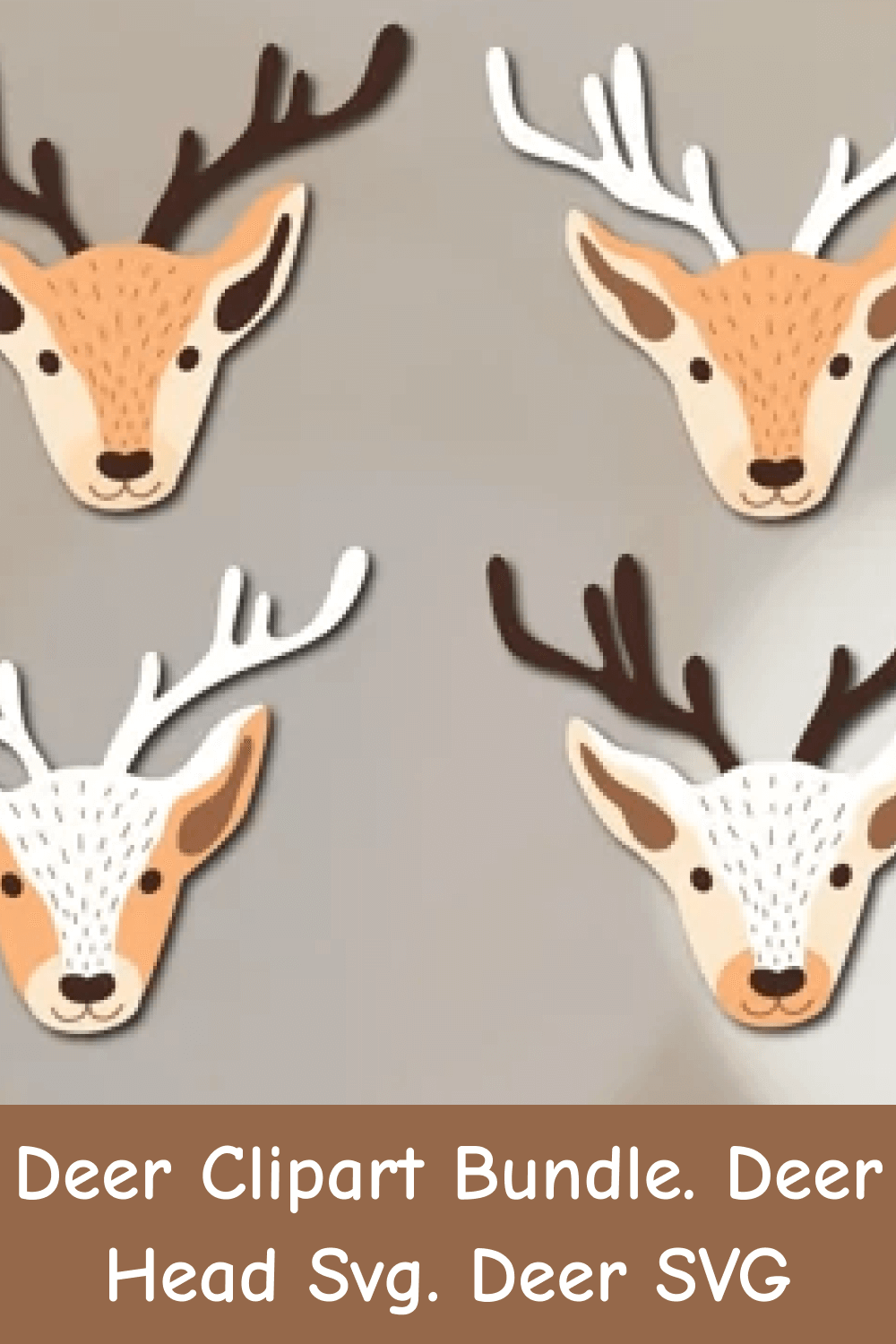 Four Deer Head SVG.