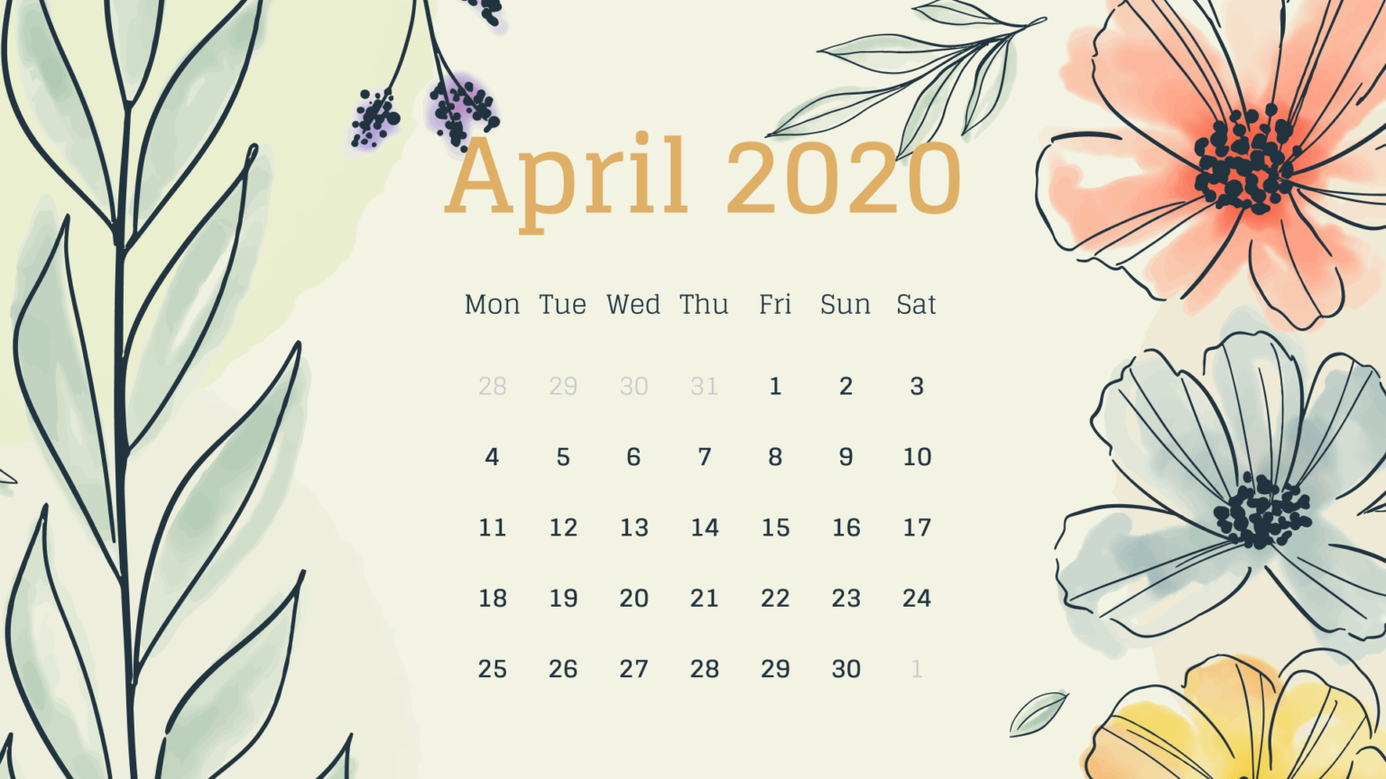 Free Printable April Calendars 2022 – MasterBundles