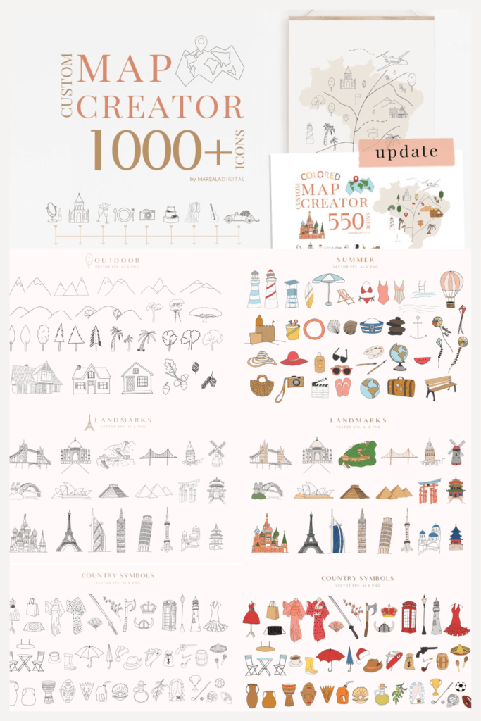 Sale - Map Creator Wedding Travel – MasterBundles