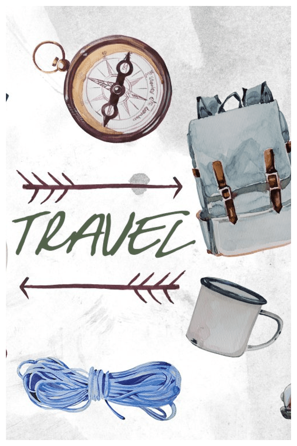 Watercolor Travel Clipart Pin4.