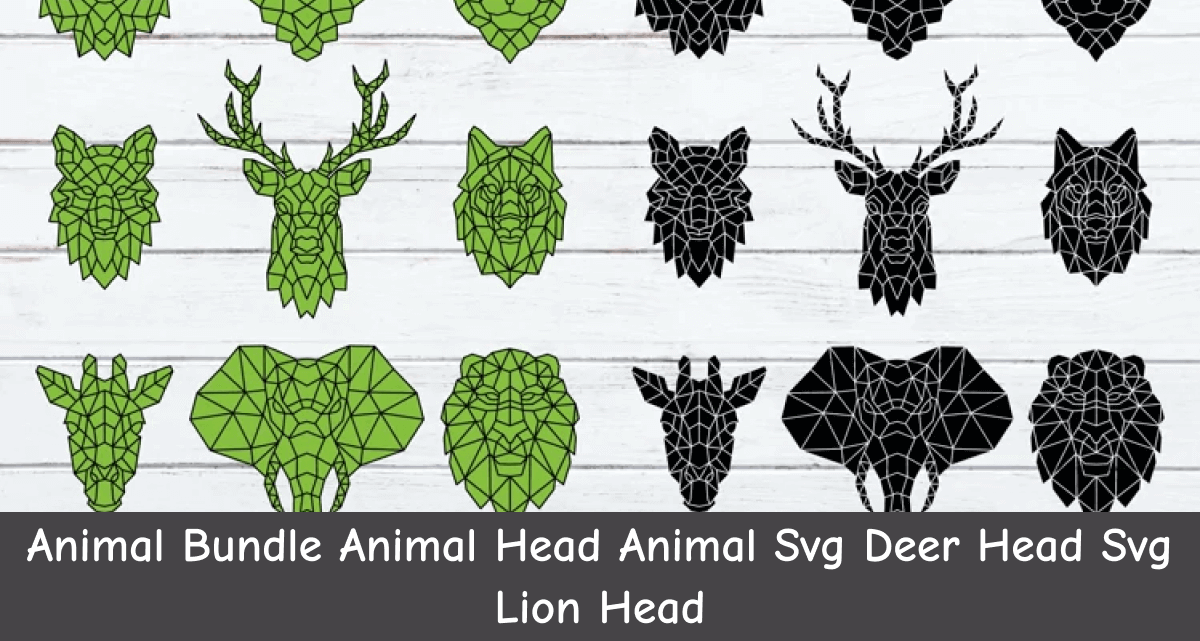 Two Variants of Animals Heads SVG.