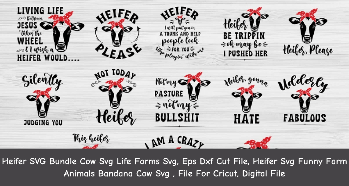 Heifer life forms svg eps dxf.