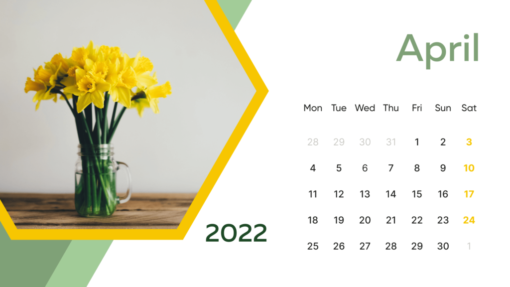 Free Printable April Calendars 2022 – MasterBundles