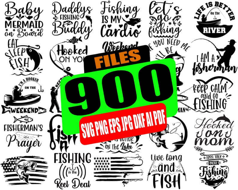 Files 900 SVG, PNG, EPS, JPG, DXF, AI, PDF.
