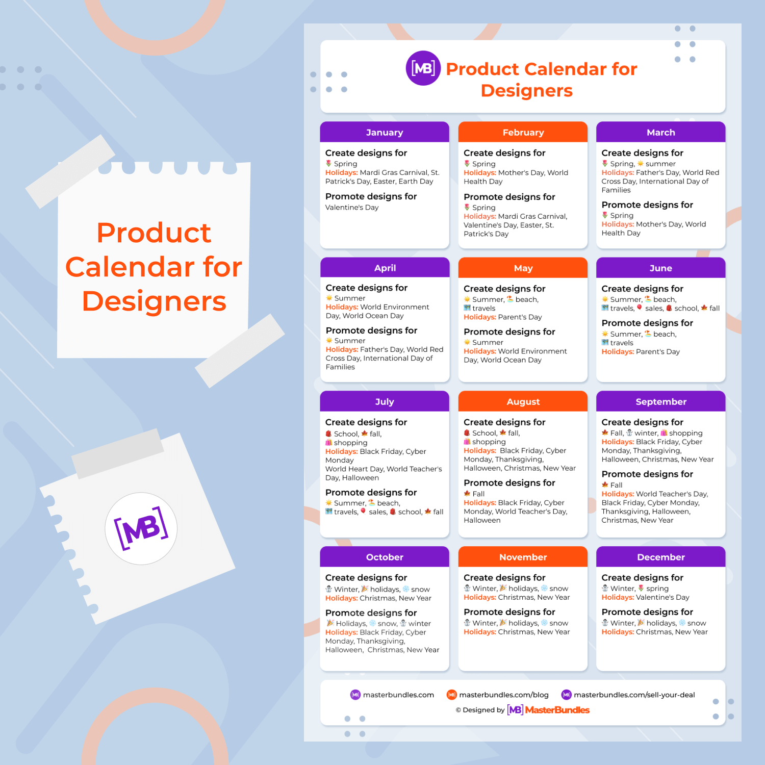 1 product calendar for designers