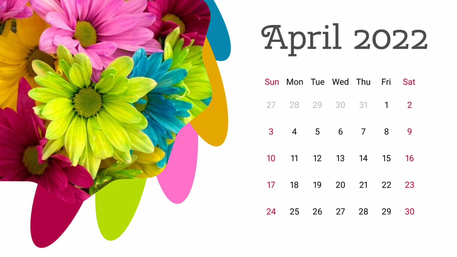 10 Free Printable April Calendars 2022 – MasterBundles