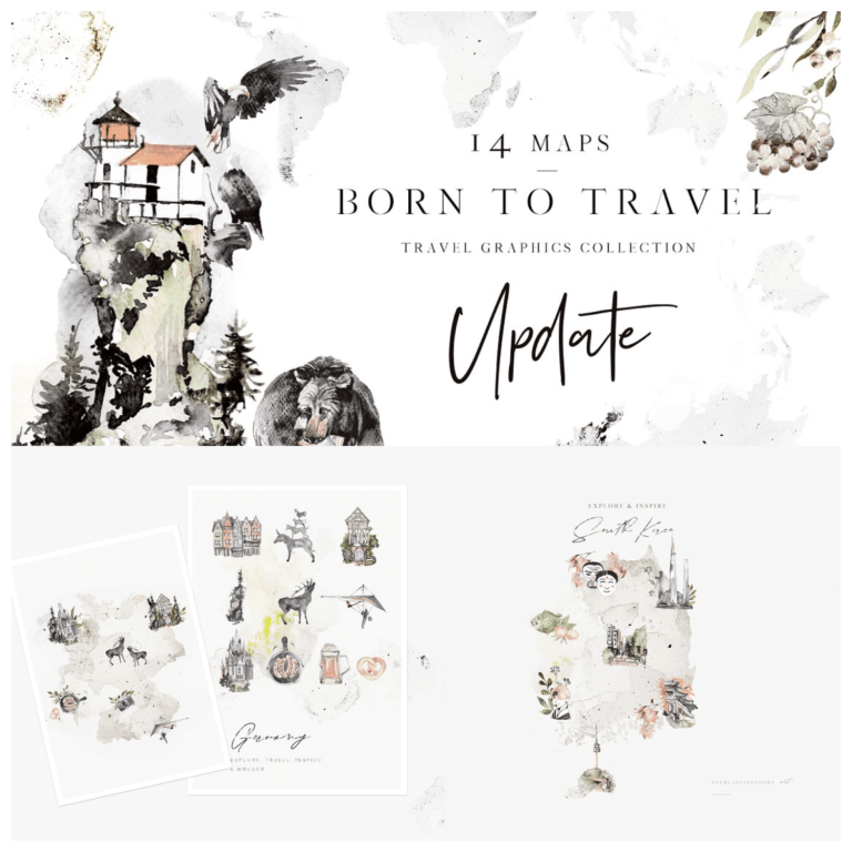 Born To Travel Map Creator MasterBundles