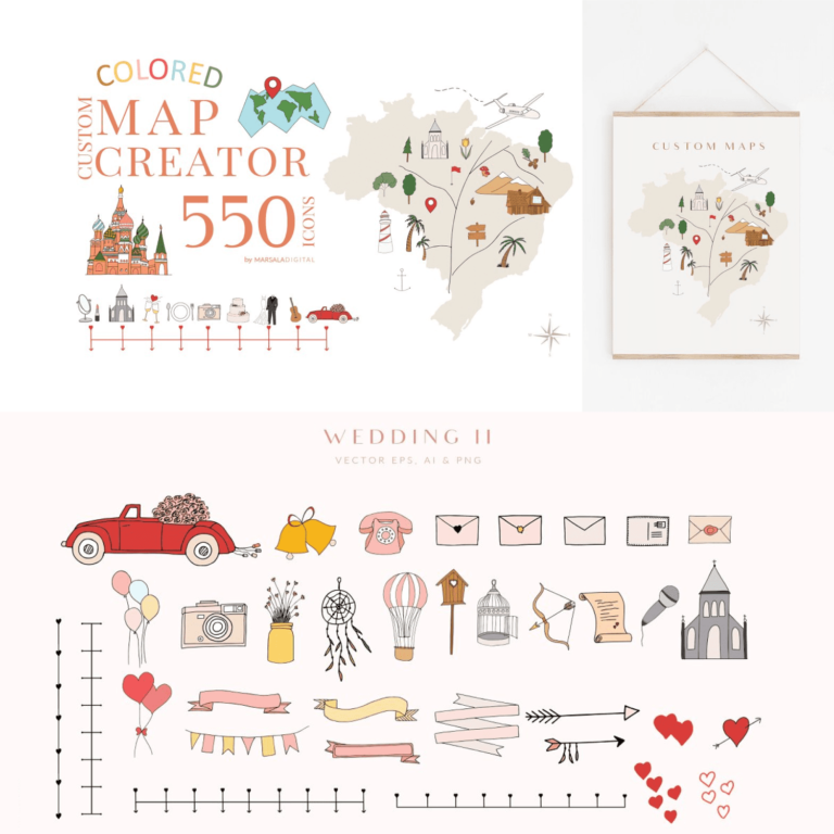 Map Creator Wedding Summer Travel – MasterBundles