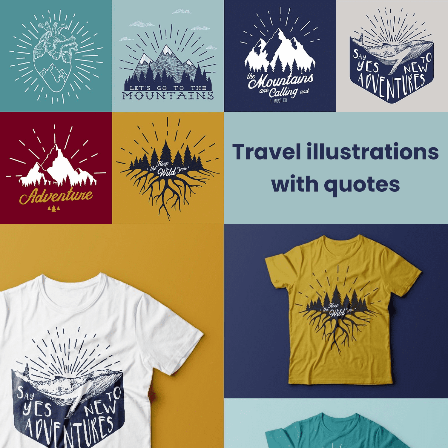1Travel Illustrations With Quotes.