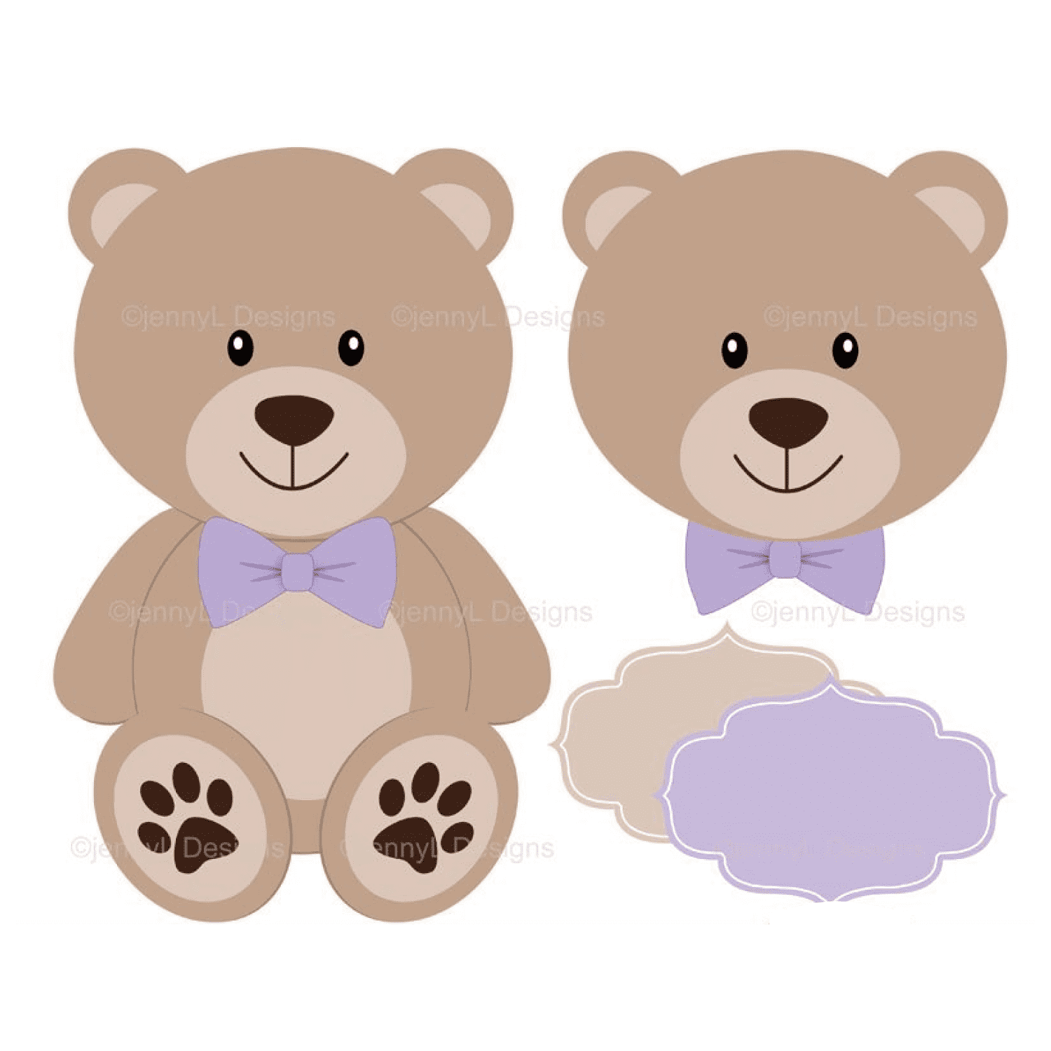 2 violet teddy bear digital paper.