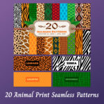 20 Animal Print Seamless Patterns 01.