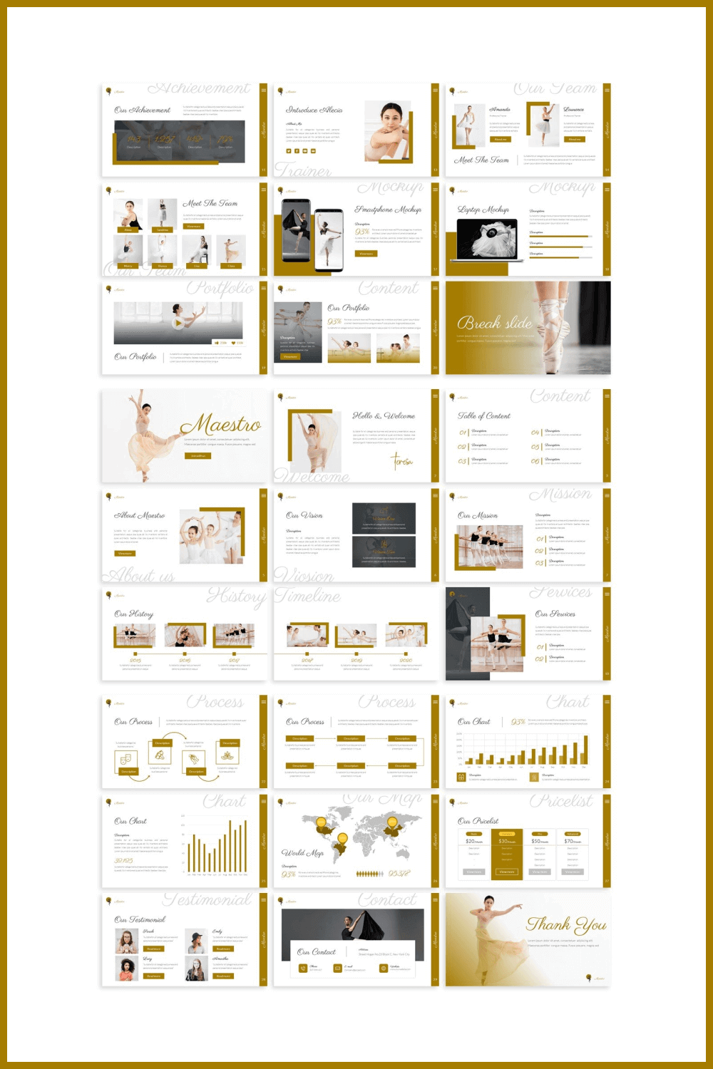 All about Maestro Ballet Powerpoint Template.