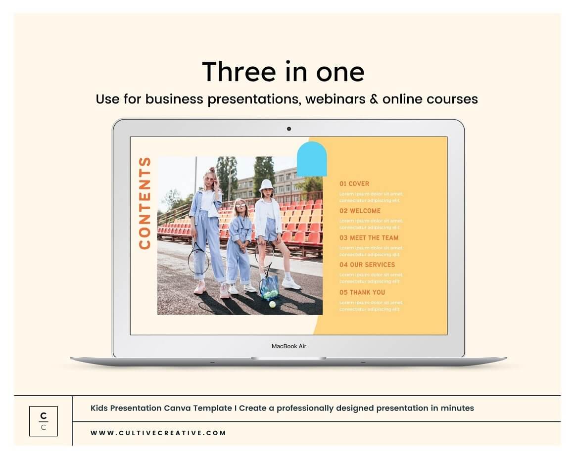 Three in One, Use for Business Presentations, Webinars and Online Courses.