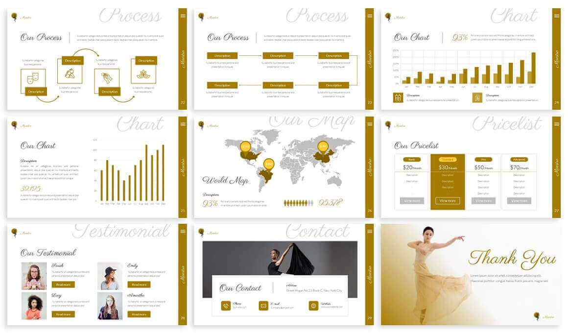 Process, Pricelist, Chart, Contact of Maestro Ballet.
