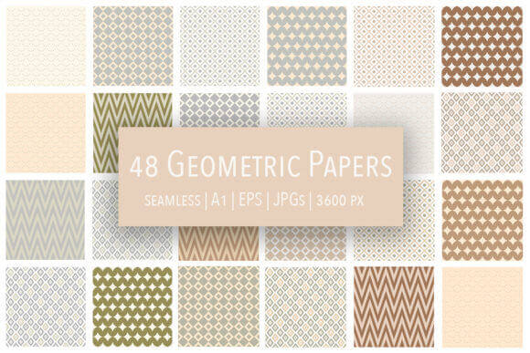 48 Modern Geometric Papers Seamless 3600px.