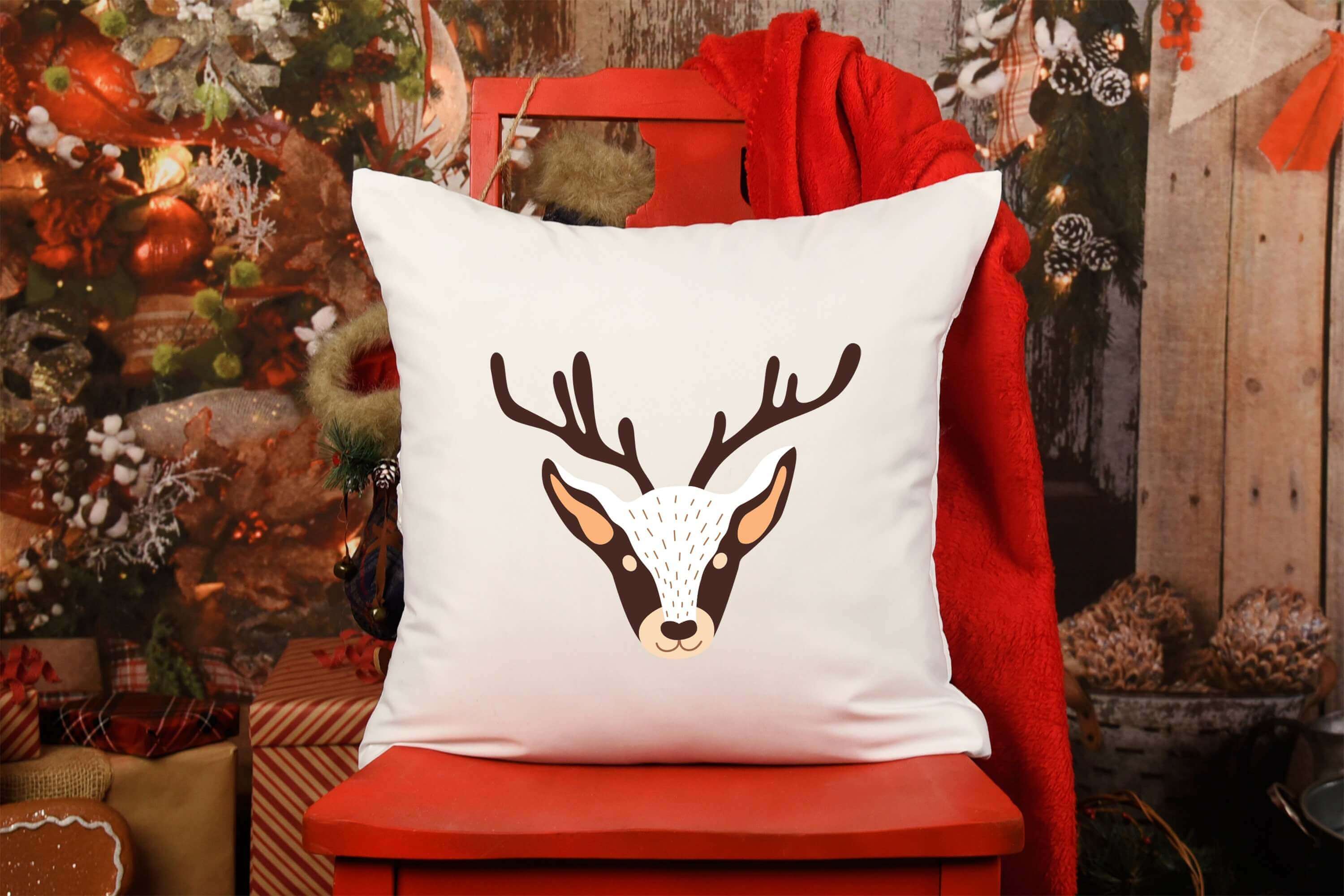Deer Head on the Pillow.