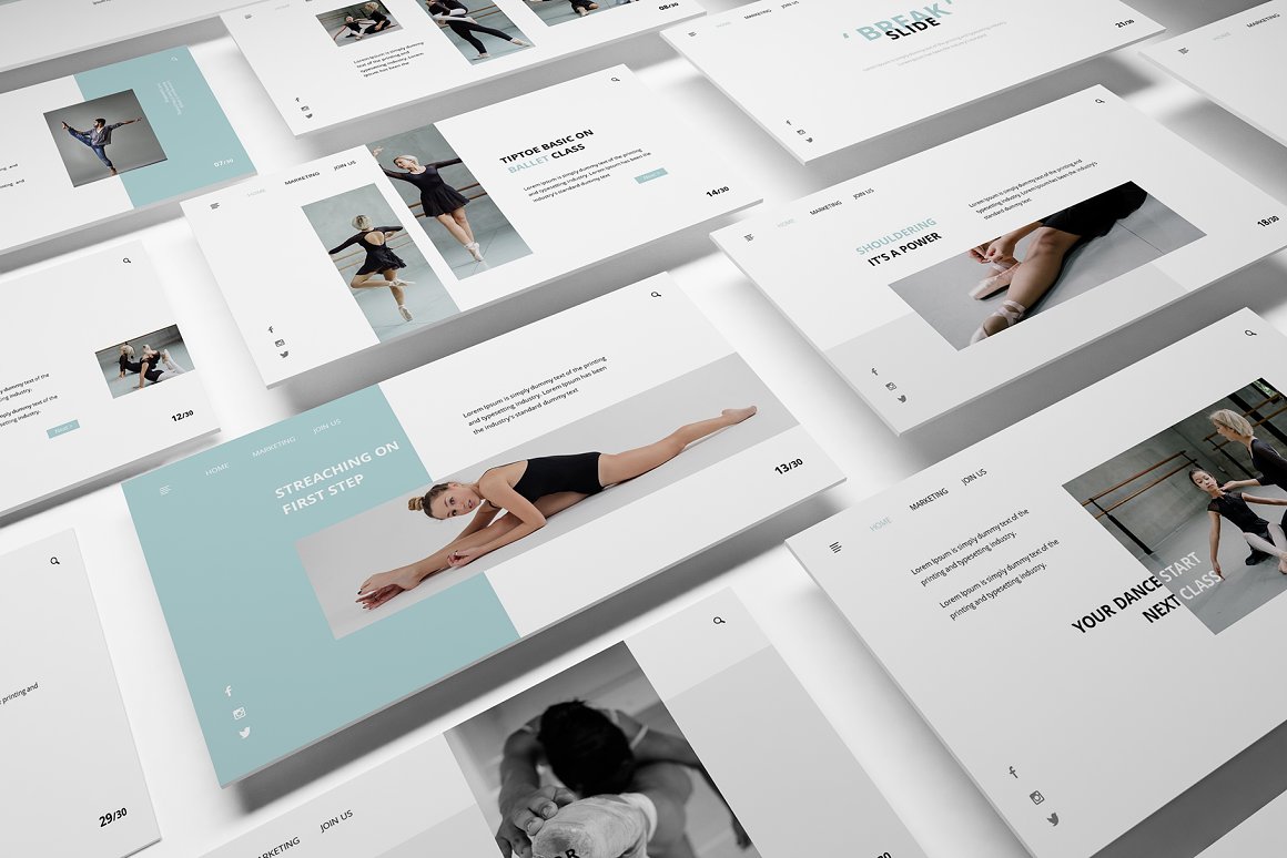 Design slide pages to present beautiful information.