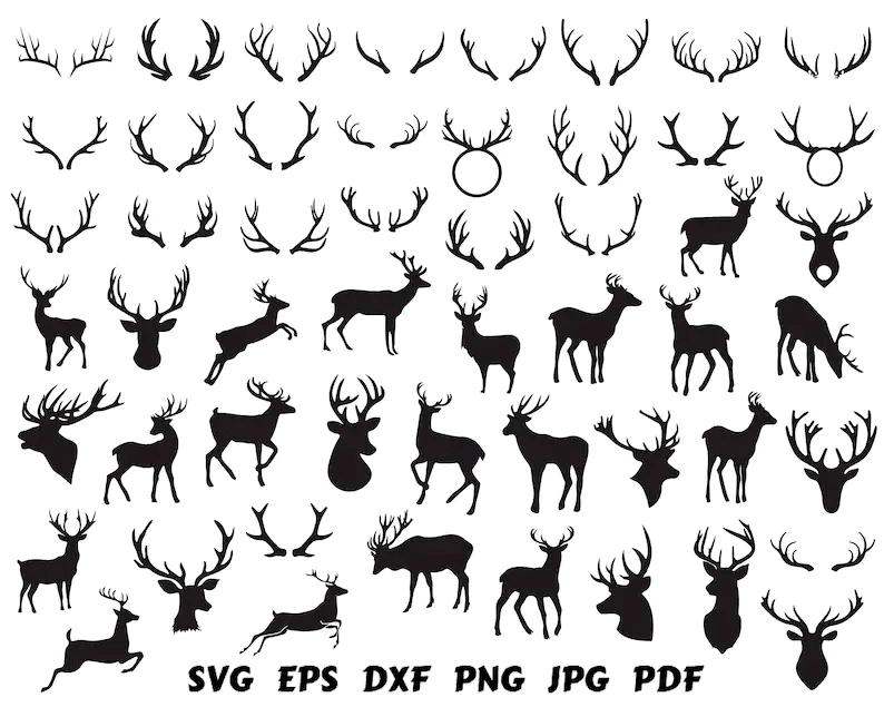 Deer SVG, EPS, DXF, PNG, JPG, PDF.