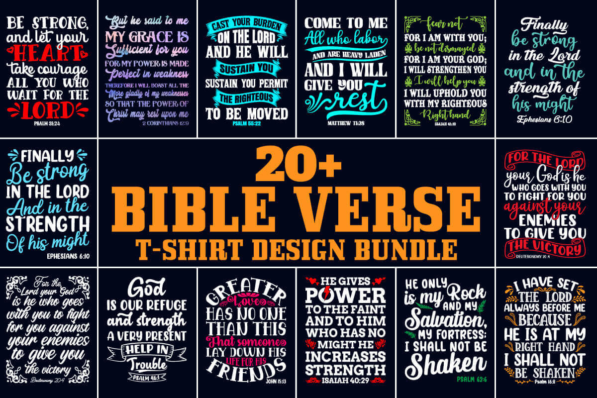 Bible Verse T-Shirt Design Bundle – MasterBundles