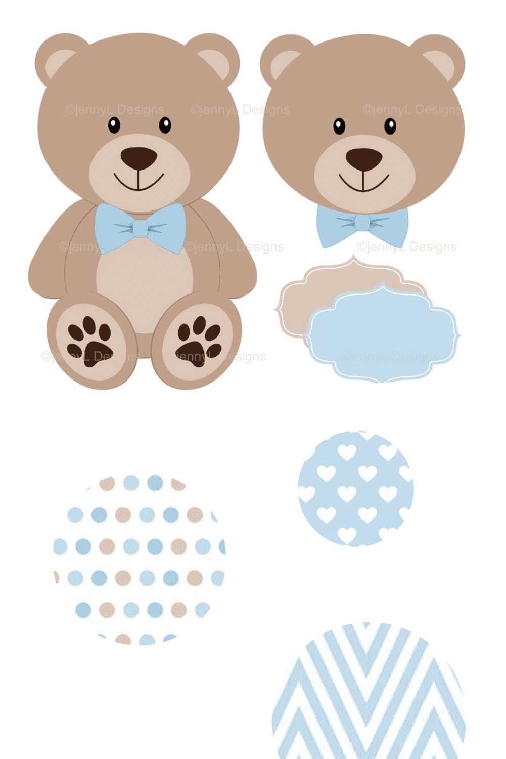 blue teddy bear digital paper pint2.