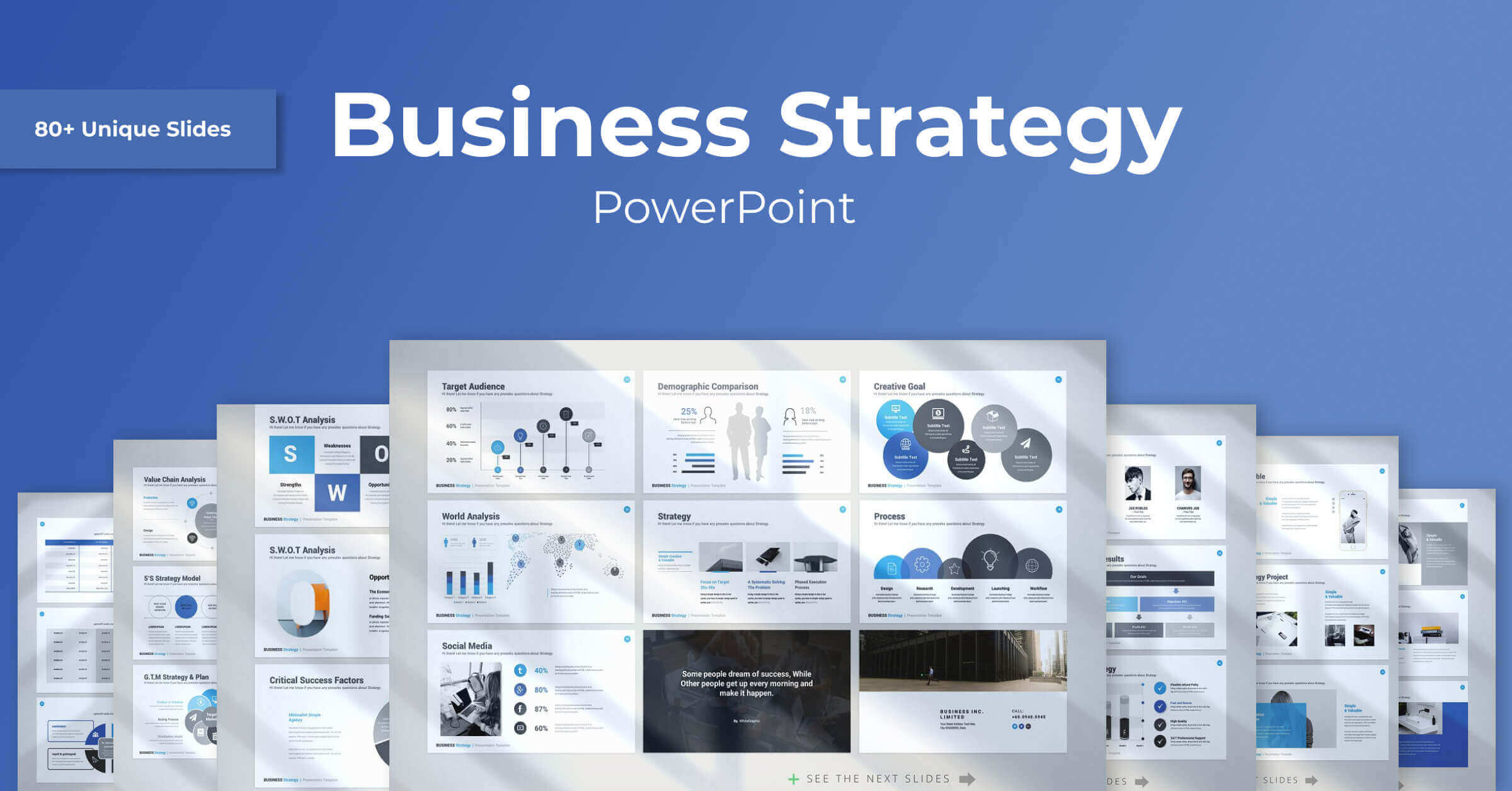 Many Slides of Business Strategy Powerpoint.