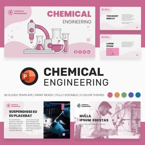 chemical engineering powerpoint template cover image