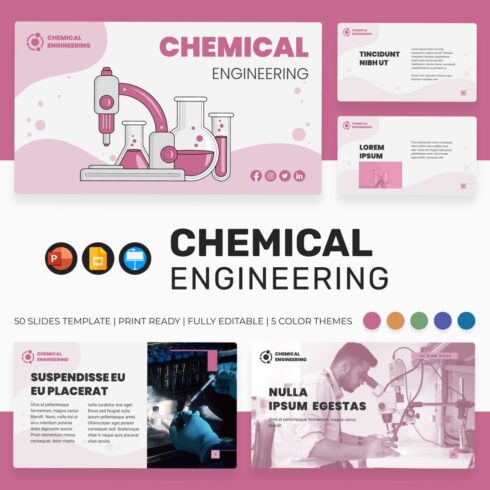 chemical engineering presentation template cover image.