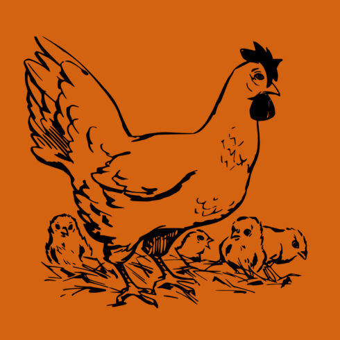 Free Hen organic Poultry SVG cover image.
