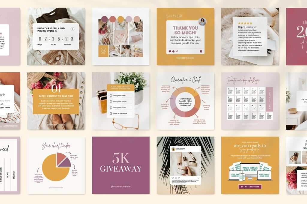 Coach instagram creator post template bundle.