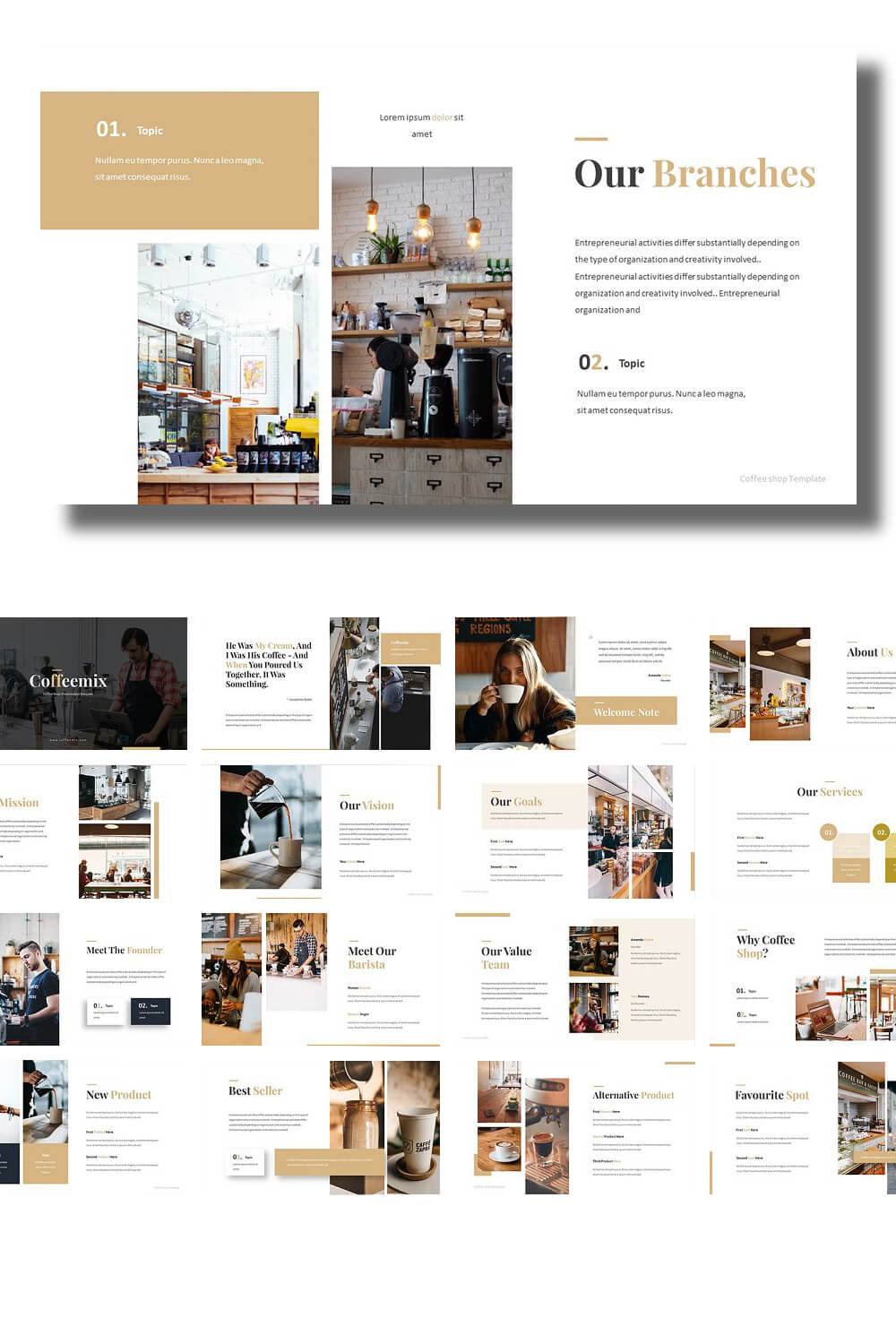 Slides template coffe shop.