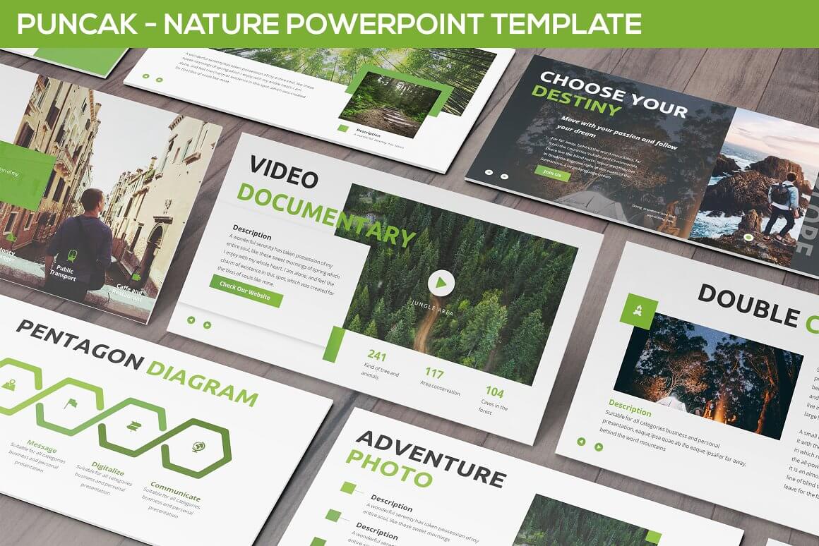 Video Documentary of Puncak - Nature Powerpoint Template.
