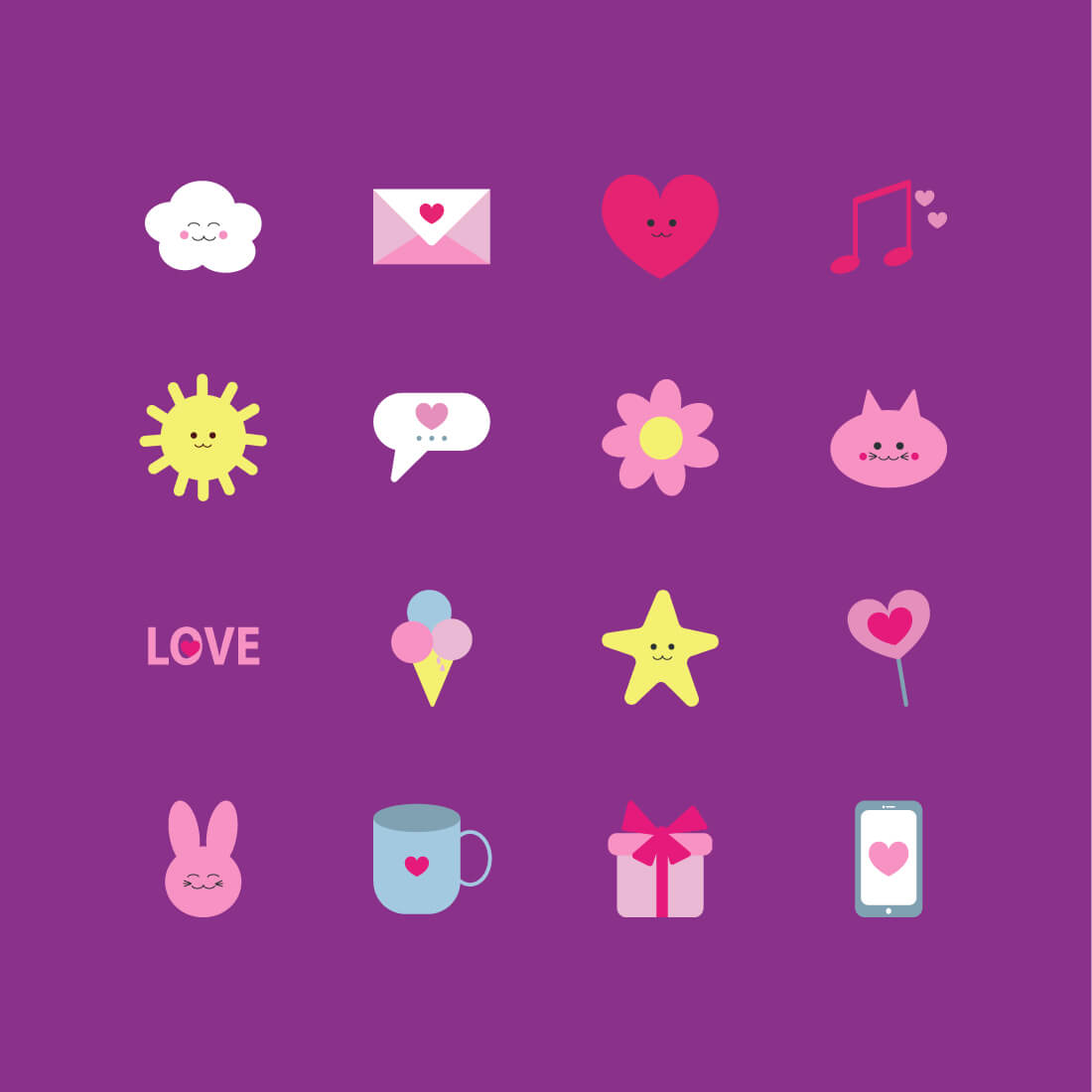 Free Cute Icons preview image.