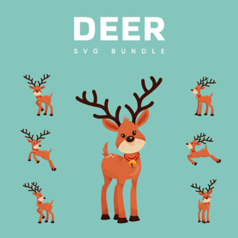 The deer svg bundle is shown with different types of antlers.
