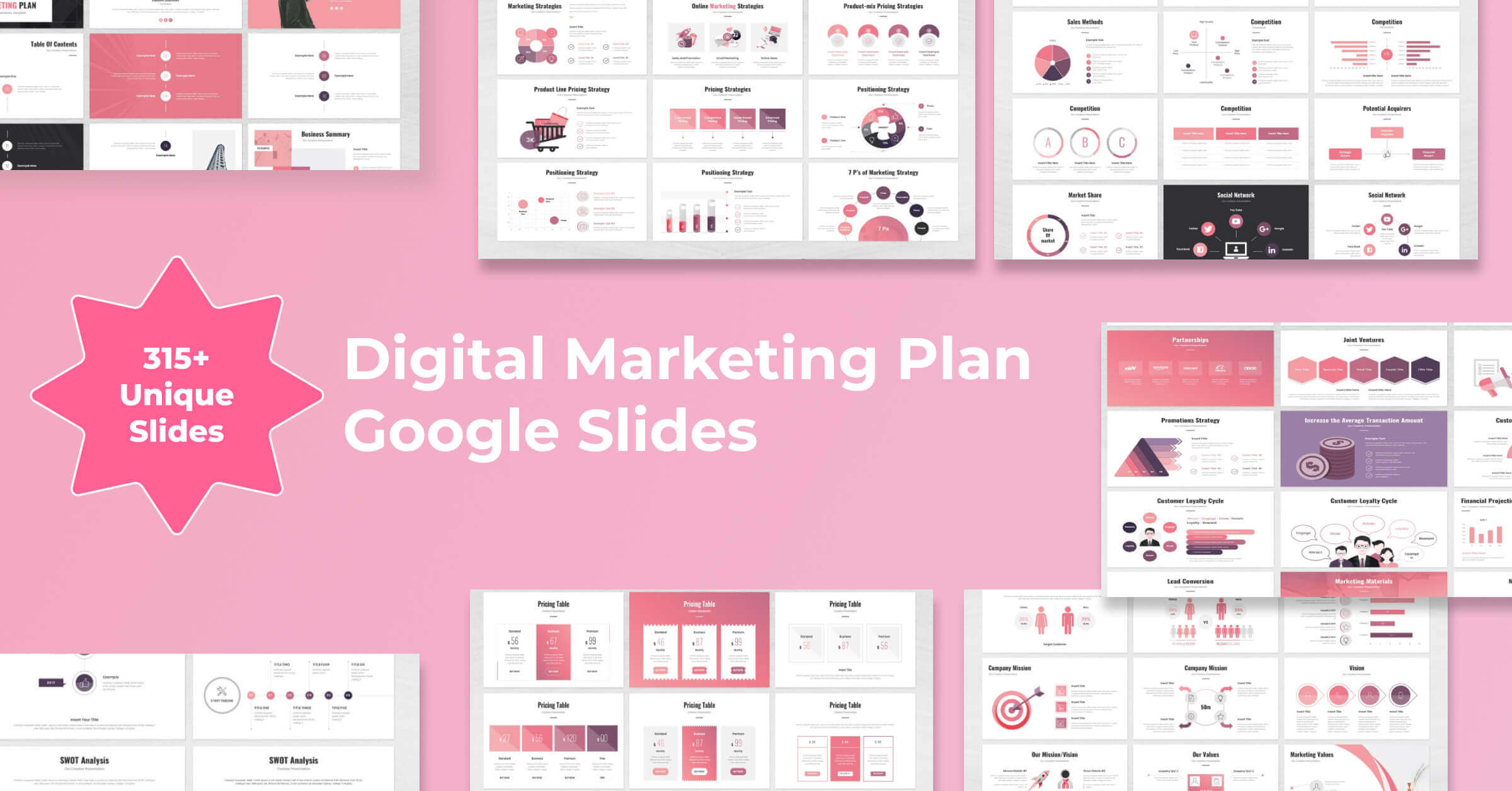 Digital marketing plan google slides facebook.
