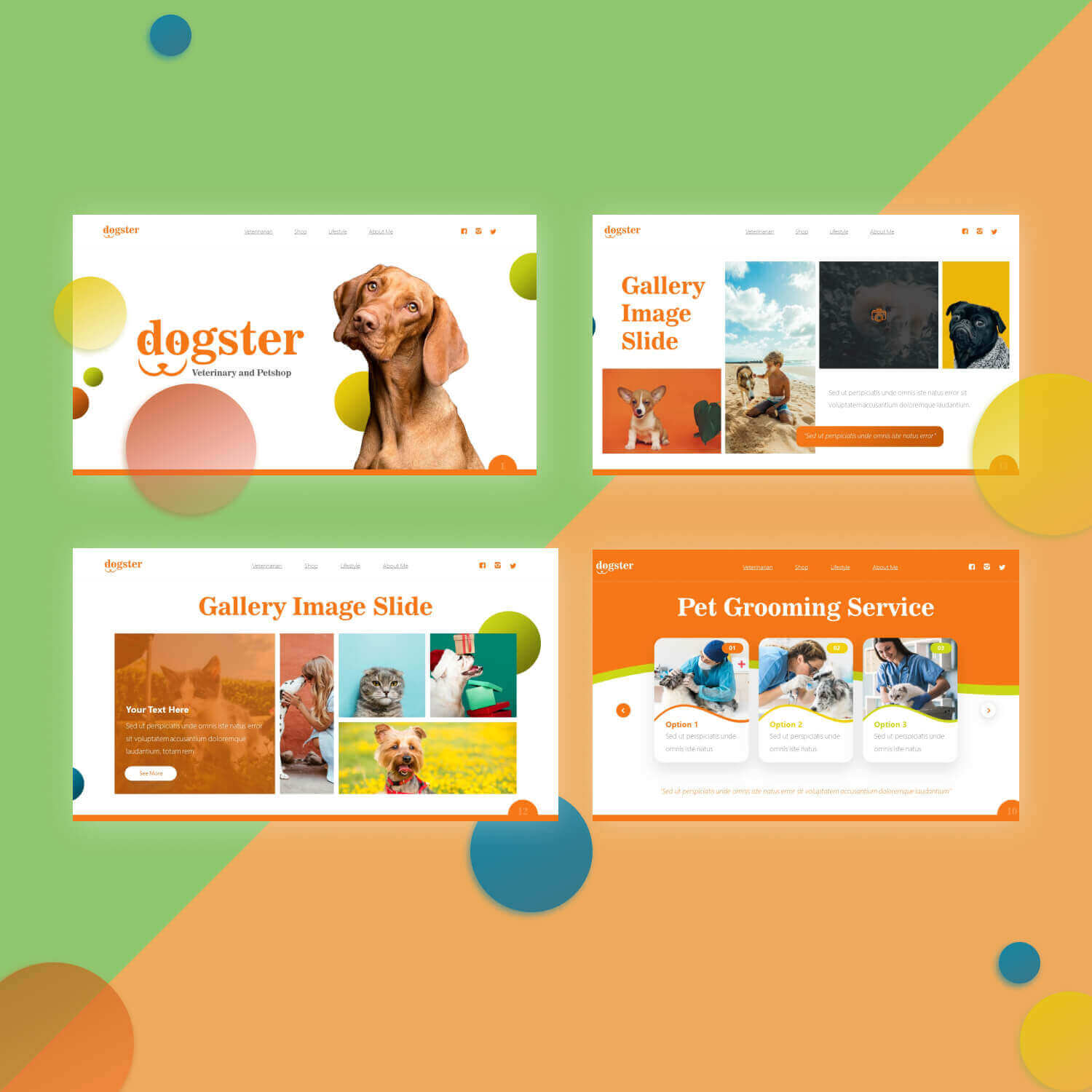 Four Slides of Dogster Powerpoint Presentation.