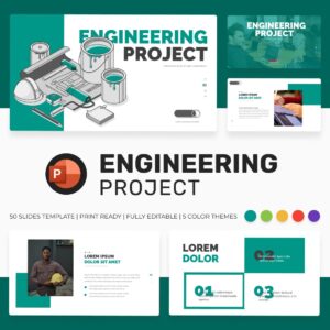 engineering project powerpoint template cover image