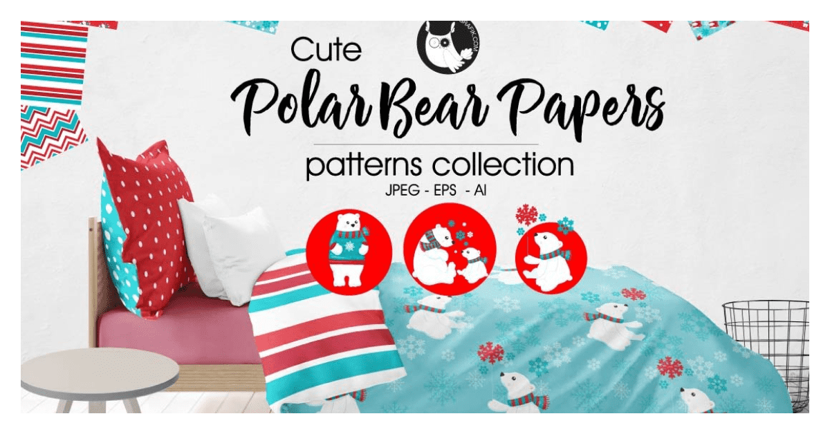 face polar bear pattern collection.